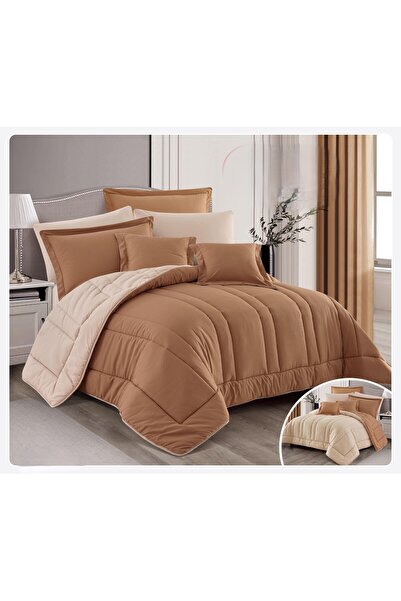 Red Rose طقم لحاف مفرش نفرين منفوخ مايكروفايبر جودة عالية بتطريز عصري جديد لت...