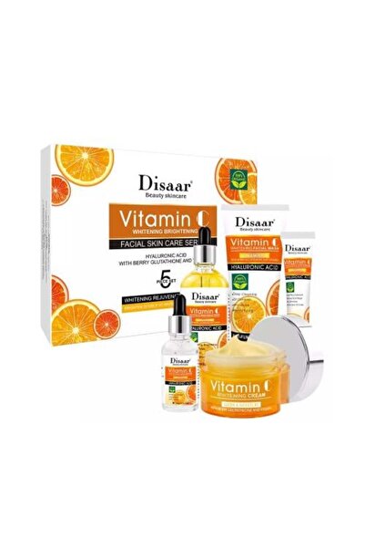 DISAAR Beauty مجموعة غسول الوجه، تونر، سيروم، كريم للوجه، وكريم للعين مع فيتا...