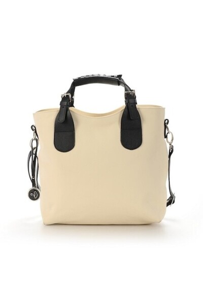 ANNA FELLINI Geanta dama piele, ANNA FELLINI, Cosulet Z mare, crem, 33x12x32 cm