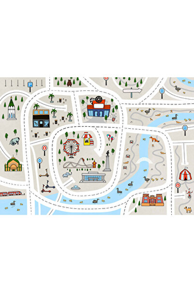 VIODESIGN Fototapet Copii, autoadeziv, Oras Perete , multicolor, 80x120 cm CO272