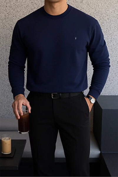 COMBİNE MİCHAİL Чоловічий зимовий светр Basic темно-синій