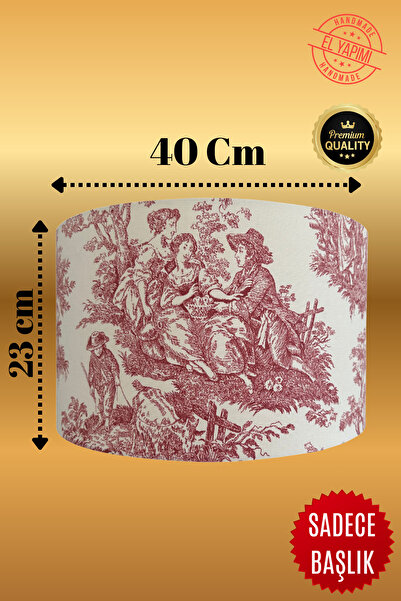 APCASADECOR Vintage Toile de Jouy Desenli Lambader Başlığı