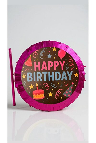 Genel Markalar Happy Birthday Temalı Katlanabilir Pinyata Ve Sopası