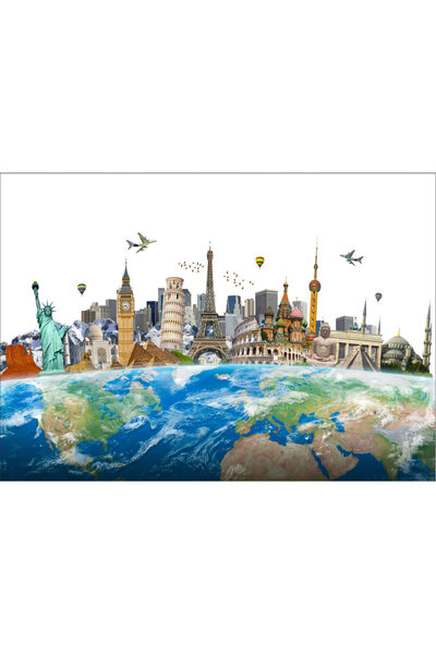 VIODESIGN Fototapet Copii, autoadeziv, Obiective Turistice , multicolor, 80x120 cm CO226