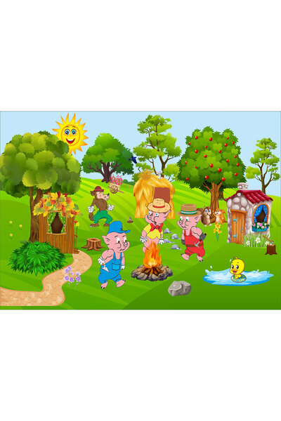 VIODESIGN Fototapet Copii, autoadeziv, Animale Padure , multicolor, 120x200 cm CO279