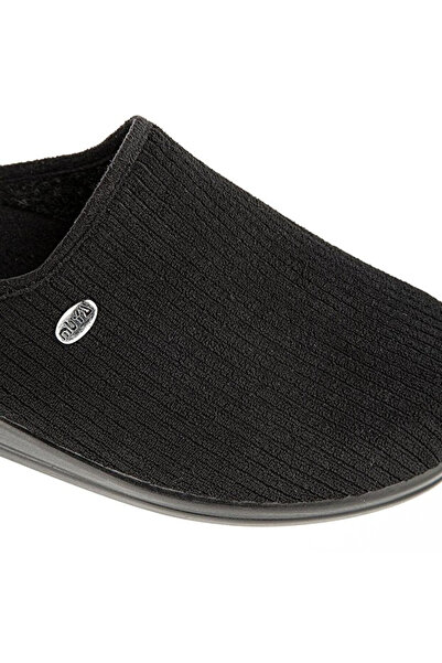 Muya Tondo Siyah Kadife Kışlık Terlik