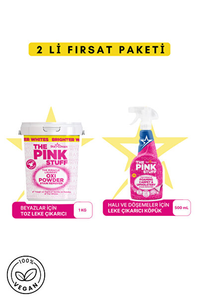 ThePinkStuff Mucizevi Oxi Toz Leke Çıkarıcı (Beyazlar) 1 kg - Köpüklü Halı Ko...