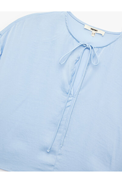 Koton Bluză oversize cu guler rotund și mâneci liliac 3/4