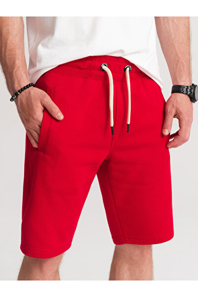 OMBRE Men's short shorts with pockets - red V7 OM-SRBS-0109 XXL