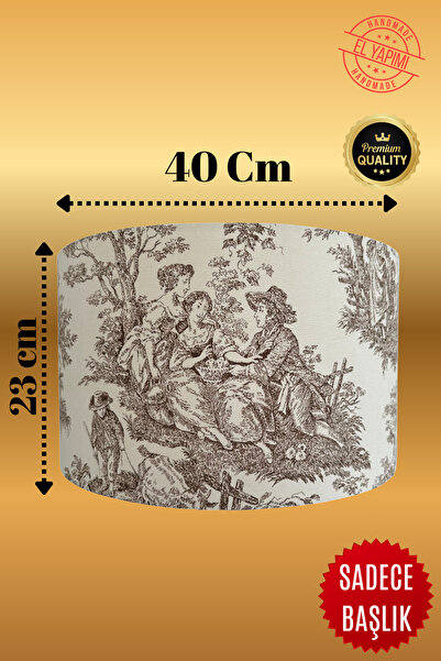 APCASADECOR Vintage Toile de Jouy Desenli Lambader Başlığı