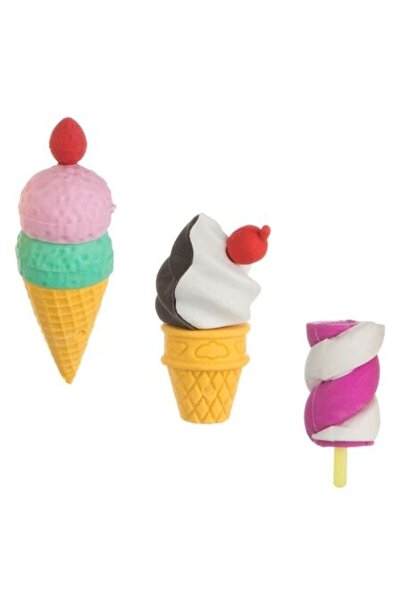 SHOPIENS Set 3 Radiere 3D in Forma de Inghetata, Design Colorat si Creativ