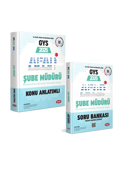 Data Yayınları 2025 GYS AFAD ŞUBE MÜDÜRÜ Personelinin Görevde Yükselme Sınavına Hazırlık Seti