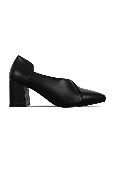 MY DERİ Livoly Women's Genuine Leather Classic Heeled Shoes(4157)