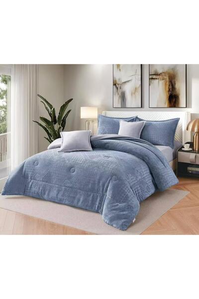 Moon مفرش شتوي مخملي نفرين بتشكيله انيقه مكون من 6قطع