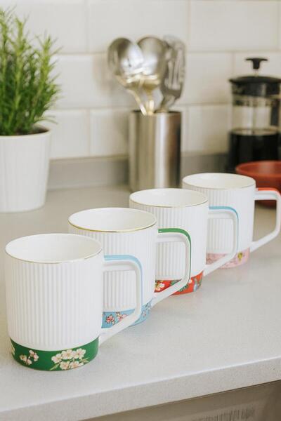 Onedekor 4-Piece Porcelain Manifest Mug 250ml
