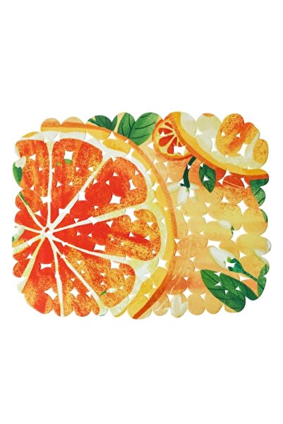 SHOPIENS Anti-Slip Sink Protection Mat Shopiens®, Orange Design, 30.5 x 26 cm