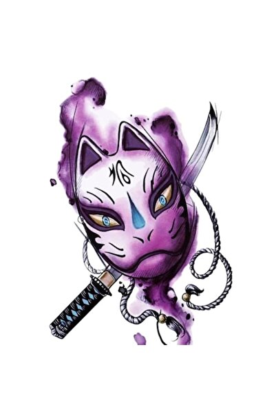 SYGGY Tatuaj temporar pentru braț sau picior, mască de vulpe, 16 x 10 cm