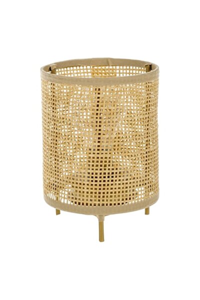 SHOPIENS Lampă de masă ® cu design din ratan, 10 LED-uri, 12,5 x 17,5 cm