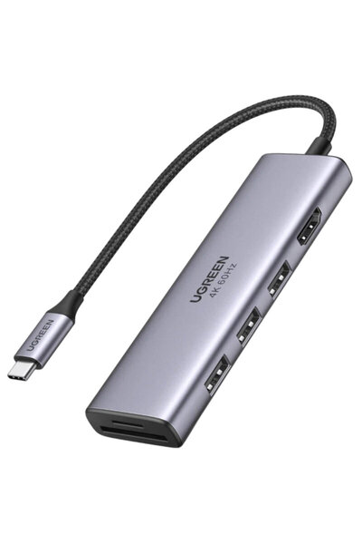 Ugreen HUB 6 in 1 Type-C to 3 x USB, HDMI 4K, SD/TF Ugreen, 0.2 m, 60383