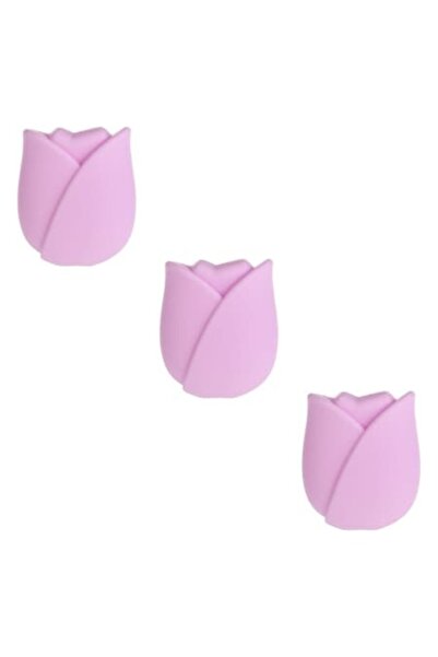 SHOPIENS Σετ 3 Huse Protectie Pensule Machiaj Silicon Lila Antiderapant 3 Dim...