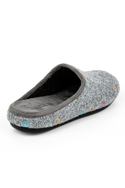Muya Χειμερινές παντόφλες με κεντημένα αστέρια σε γκρι χρώμα Missy