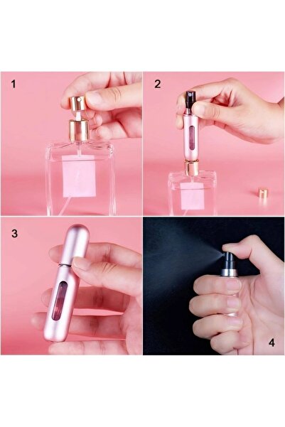 SHOPIENS Sticla Spray Reîncărcabilă pentru Parfum, 5 ml, Geam Transparent pentru Vizualizare Conținut, Ro