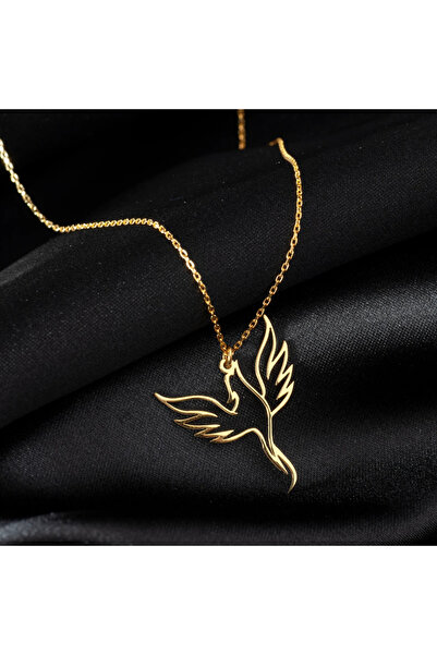 MERRY ME anka kuşu kolyesi 925 Ayar Gümüş 14 Ayar Altın Kaplama