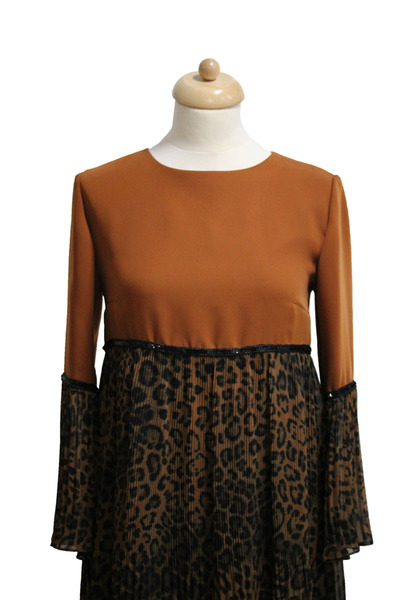 Tyana Art Rochita eleganta plisata, animal print, unicat