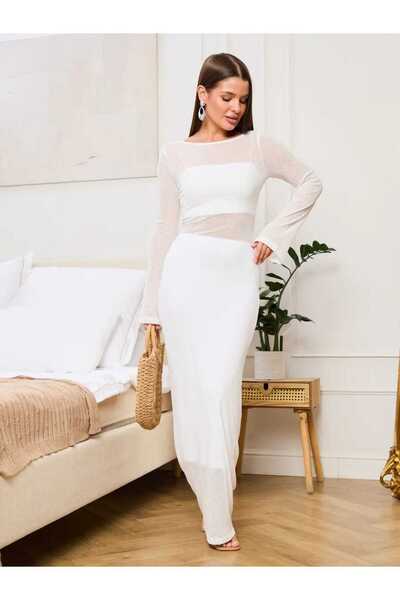 LİRONA Full Length Long Skirt Lining Petticoat Lining Soft Fabric Non-Burning, Non-Wrinkling, Non-Sweating Non-Marking Elastic