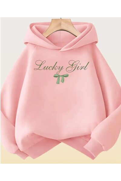 ORVIO Group Women's Oversize'Lucky Girl' Printed Hoodie