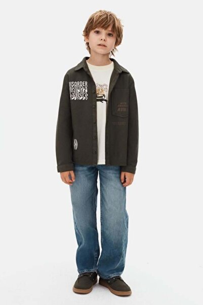 NK Boy's Planet Shirt 8-14 Years Old Khaki