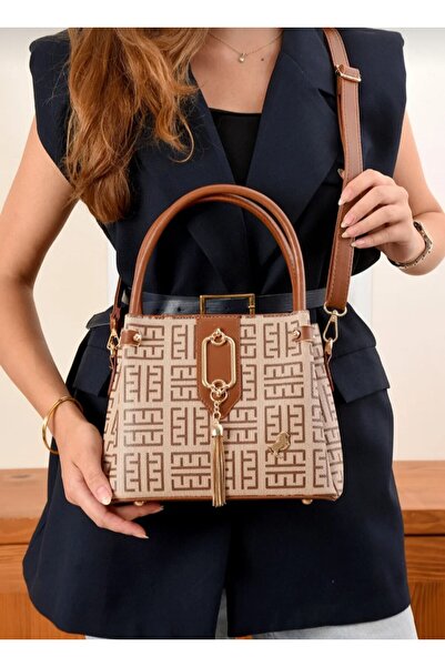 eflanmoda Geantă de mână și de umăr pentru femei de calitate, cu 3 compartimente