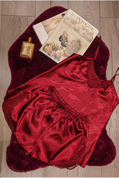 Deep Sleep Women's Satin Pyjama in Red