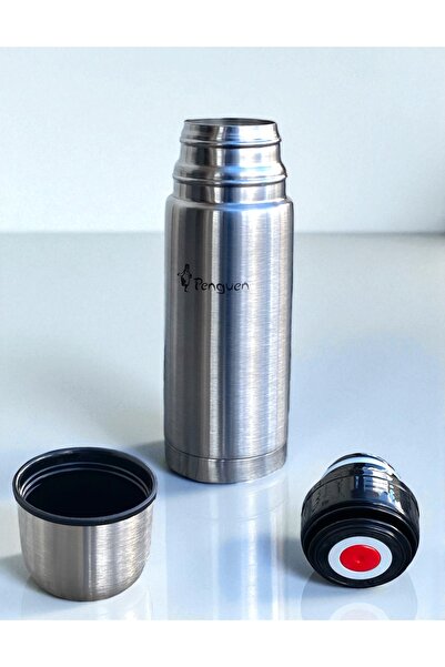 Penguen Steel Hand Thermos with Cup Double-Layer Steel Leak-Proof Hot and Cold Tea Soft Drink Food Thermos 500ml