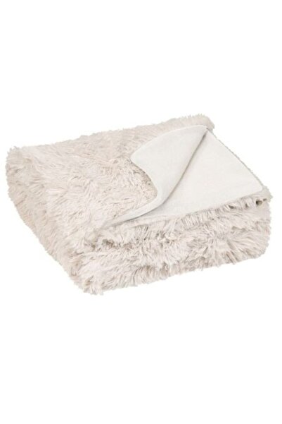 SHOPIENS ® Shaggy Decorative Blanket, Soft Texture, Ecru, 160 x 130 cm