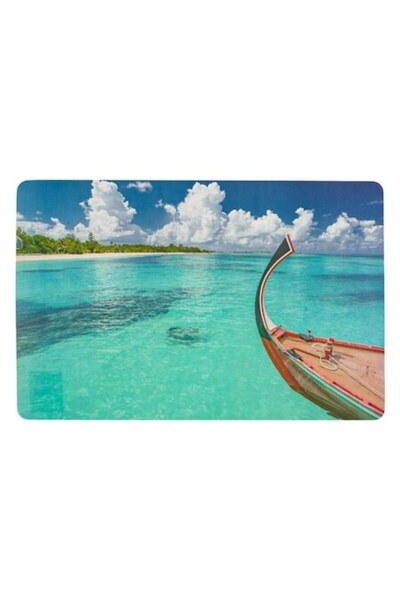 SHOPIENS Summer Model Placemat with Exotic Boat and Beach - 43.5x28.5cm
