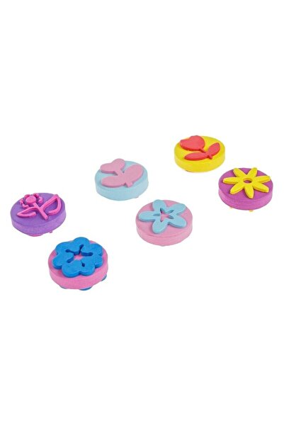 SHOPIENS Set 6 Painting Stamps with Flowers Ø4cm, Different Models, Colored Foam Material
