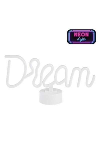 SHOPIENS Lampa LED Neon Bleu 'Dream' cu Baza Ø8.5cm si Alimentare USB sau Bat...