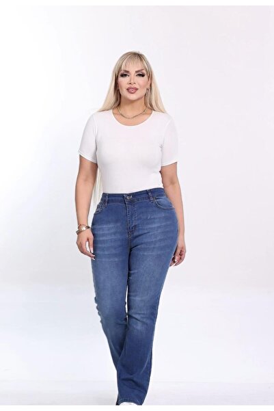 Işşıl 715-Flexible Spanish Leg Wide Plus Size Jeans