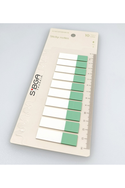 sibga tasarım ملصقات لاصقة شفافة خضراء نصفية. علامة كتاب لاصقة 200 ورقة