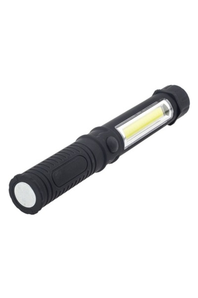 SHOPIENS Shopiens® flashlight with COB LED 1 + 1 5W powerful white, made of lightweight ABS, 16.5 cm