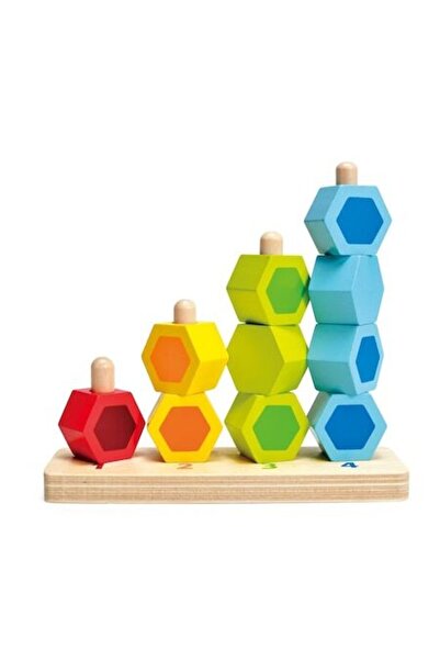 SHOPIENS Set 11 piese jucărie educativă din lemn 20 cm sortator Montessori cu...