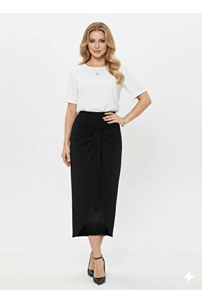 CNG MODA Plus Size Sandy Tie-Up Skirt