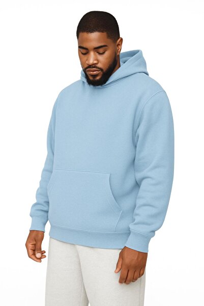 DM DOLCE MORE Hanorac unisex mărime mare din bumbac pieptănat cu 3 fire