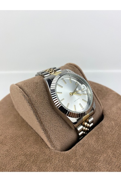 Mazzy Round Classic Model Calendar Steel Men's Wristwatch