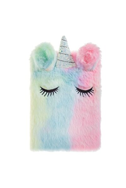 SHOPIENS Caiet Fancy Unicorn A5 cu 80 de pagini, copertă roz ombre și corn strălucitor