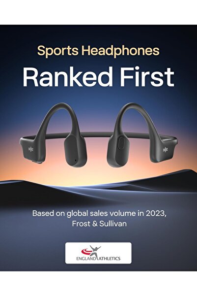 Shokz OpenRun Bone Conduction Headphones, Open-Ear Bluetooth Sports Earphones with Mic, Comet Grey