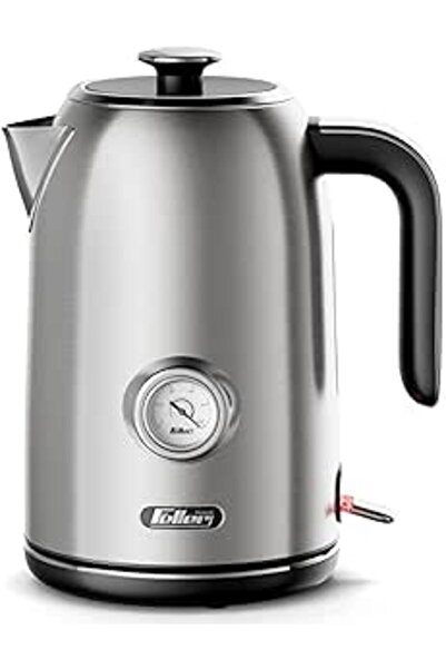 Generic Feller Germany, Retro Style 1.7L Kettle with Thermometer, 2200 W, Stainless Steel Body, STRIX Contro