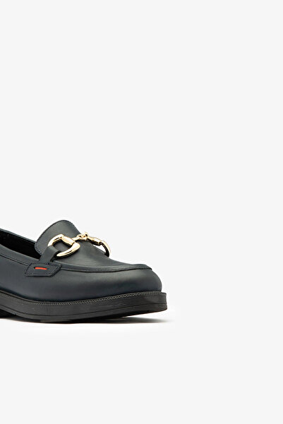 SAYL Γυναικεία παπούτσια Loafer με αγκράφα από γνήσιο δέρμα Navy Blue