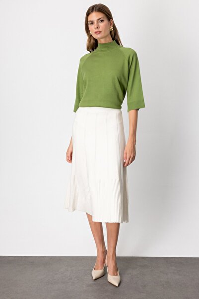 ON Pilise Detaylı Midi Triko Etek